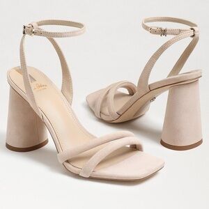 Sam Edelman KIA BLOCK HEEL SANDAL in Suede Cappuccino NEW IN BOX